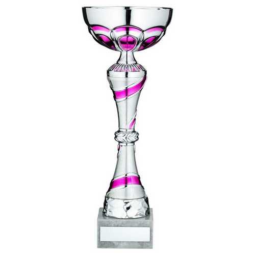 Silver|pink Trophy Cup - 10in