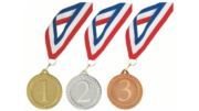 50mm 1st 2nd 3rd Medal + R/W/B Ribbon