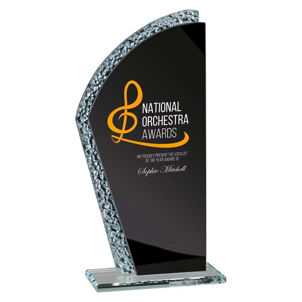 Hawk Glass Award Black & Silver