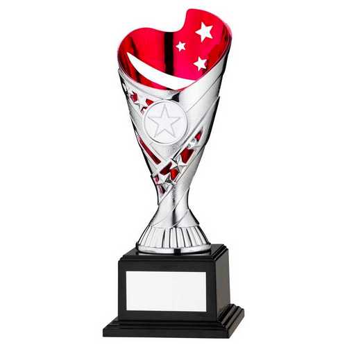 Silver|Pink Plastic Sabre Cup Assembled On Base (1in Cen) - 7.5in