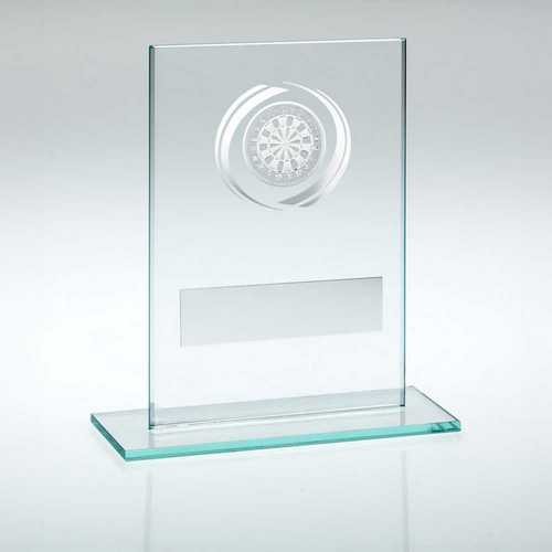 Jade|Silver Glass With Darts Insert And Plate - 3.25in