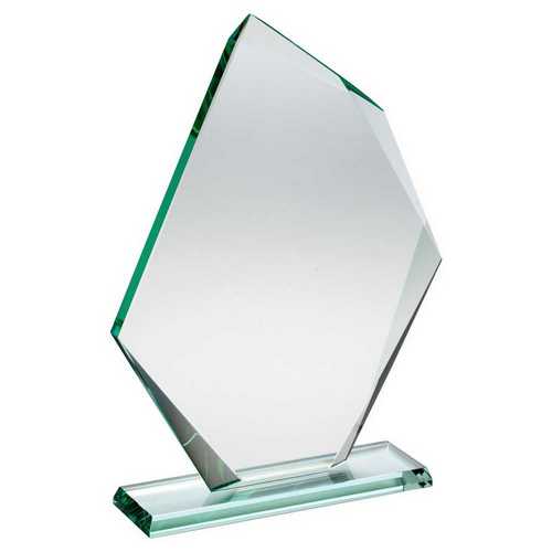 Jade Glass Offset Diamond Plaque (10mm Thick) - 9.5in