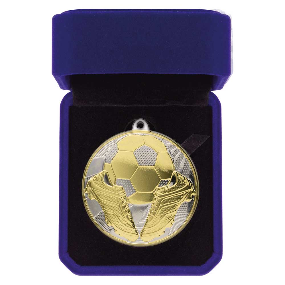 Premiership Football Medal Box Gold & Silver