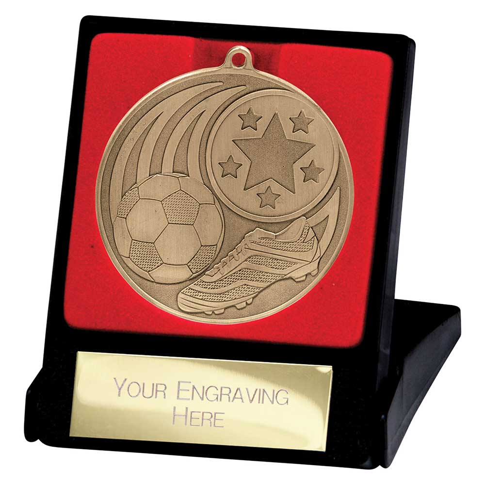 Iconic Football Medal & Box Gold