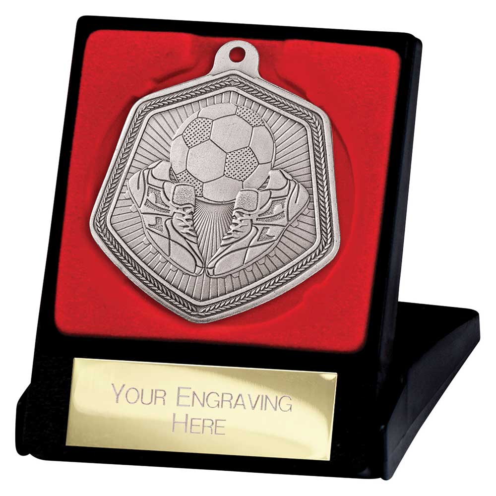 Falcon Football Medal & Box Silver