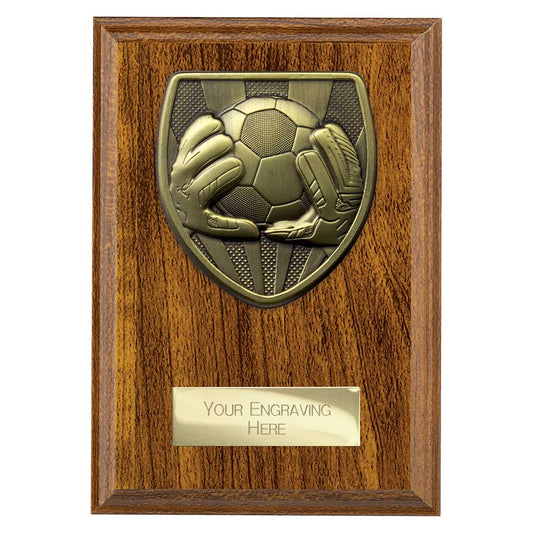 Cobra Plaque Football Goal Keeper Award Walnut