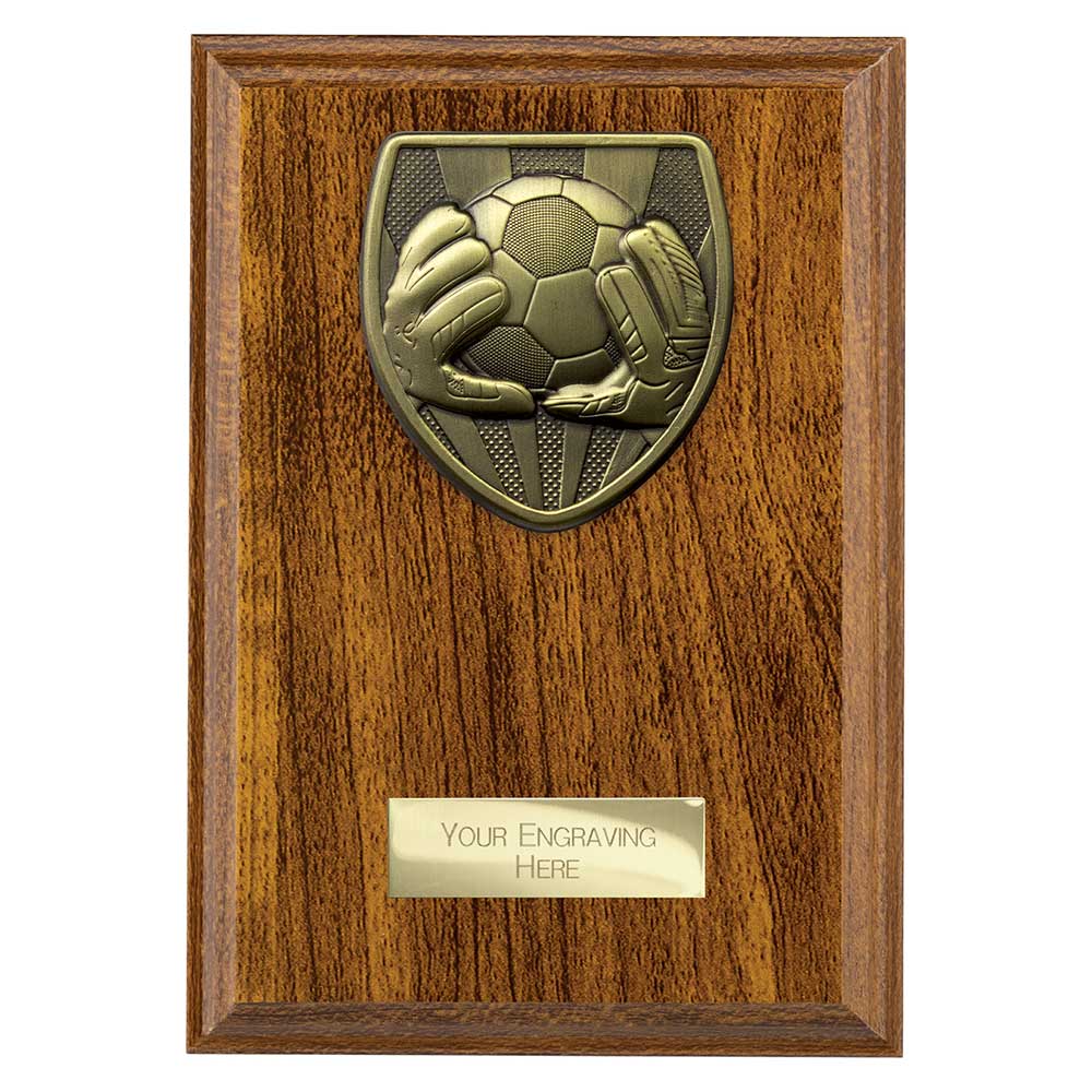 Cobra Plaque Football Goal Keeper Award Walnut