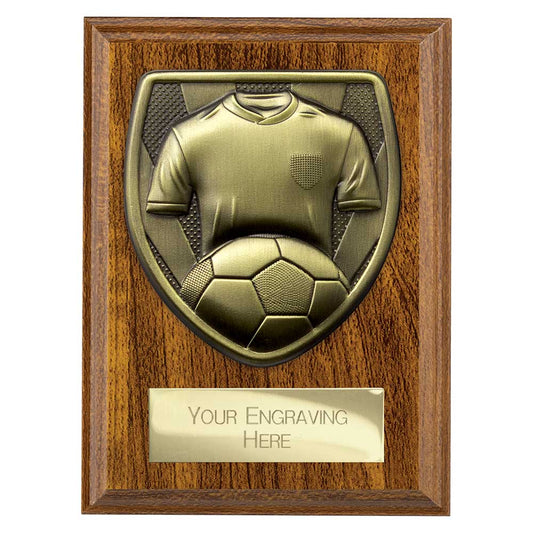 Cobra Plaque Football Shirt & Ball Award Walnut