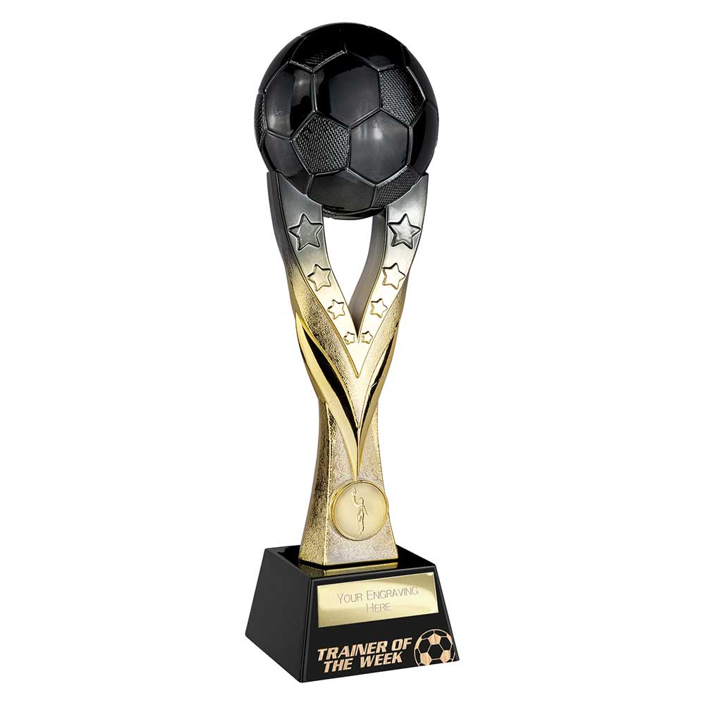 Extreme Football Trainer of Year Award Carbon Black & Gold