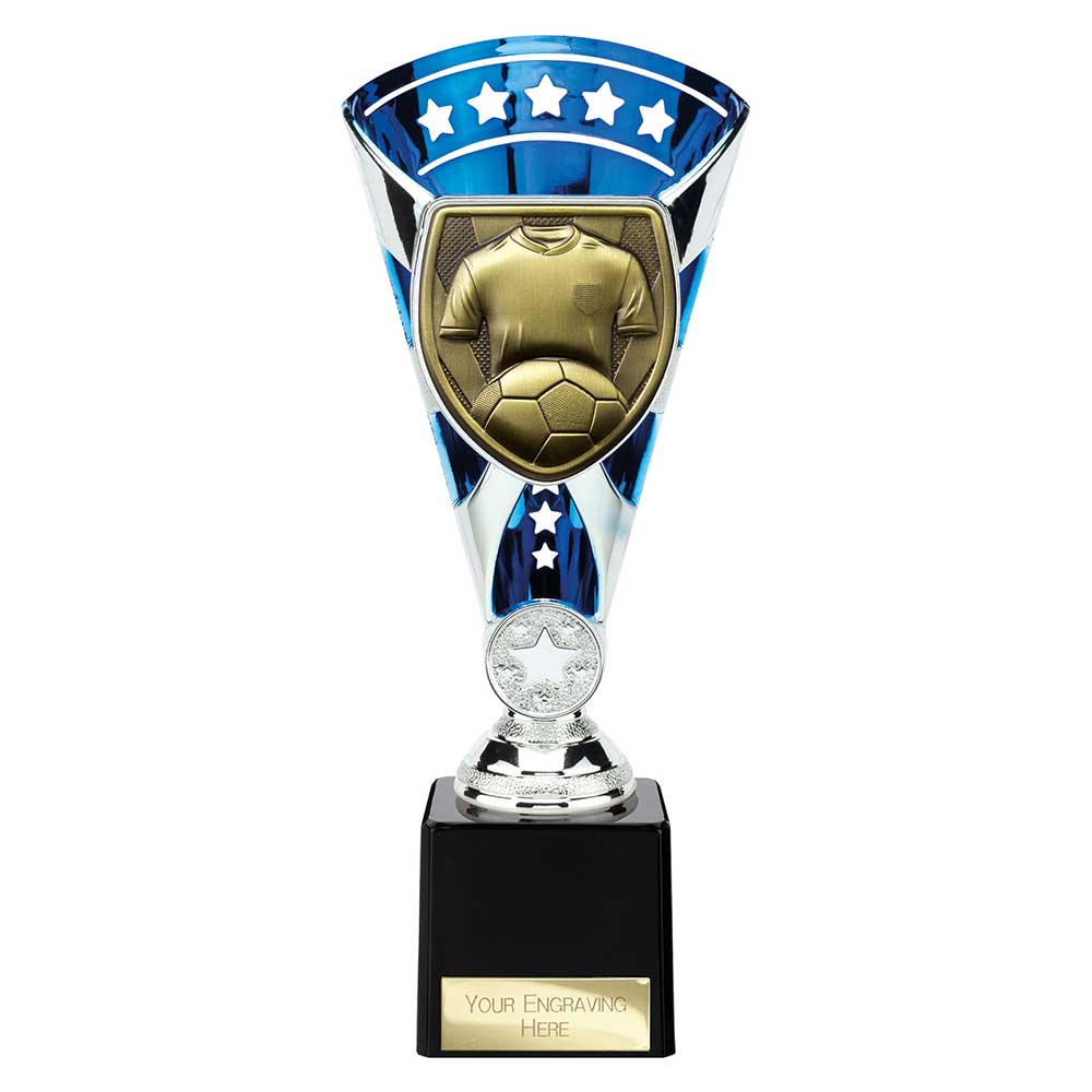 Cobra Star Cup Football Shirt & Ball Silver & Blue