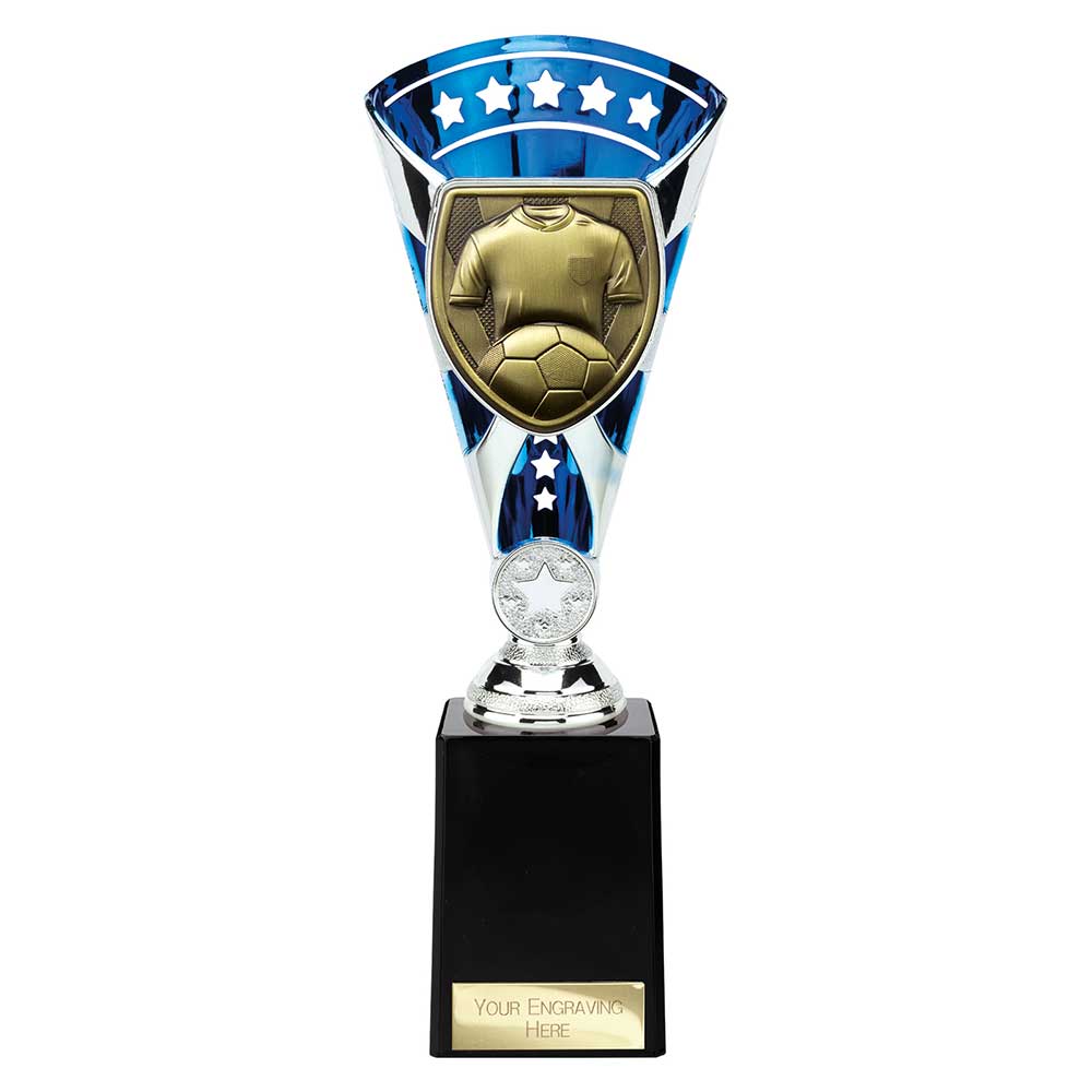 Cobra Star Cup Football Shirt & Ball Silver & Blue
