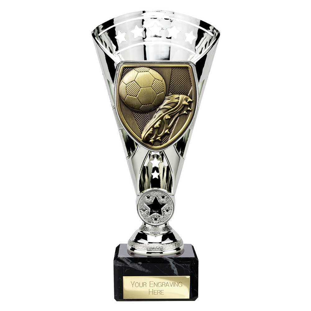 Cobra Star Cup Football Boot & Ball Silver