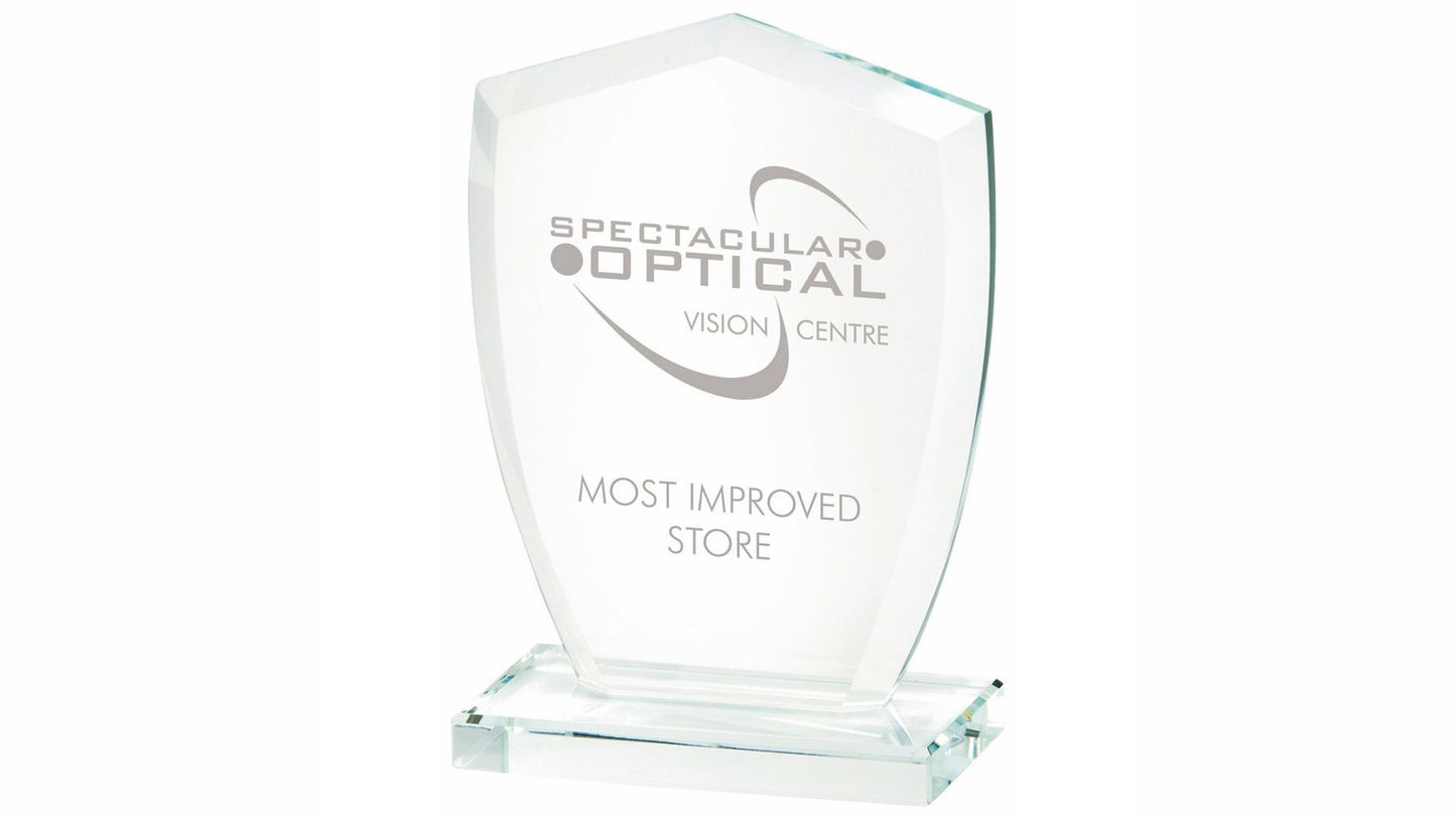 Clear Glass Shield Award (In Presentation Case