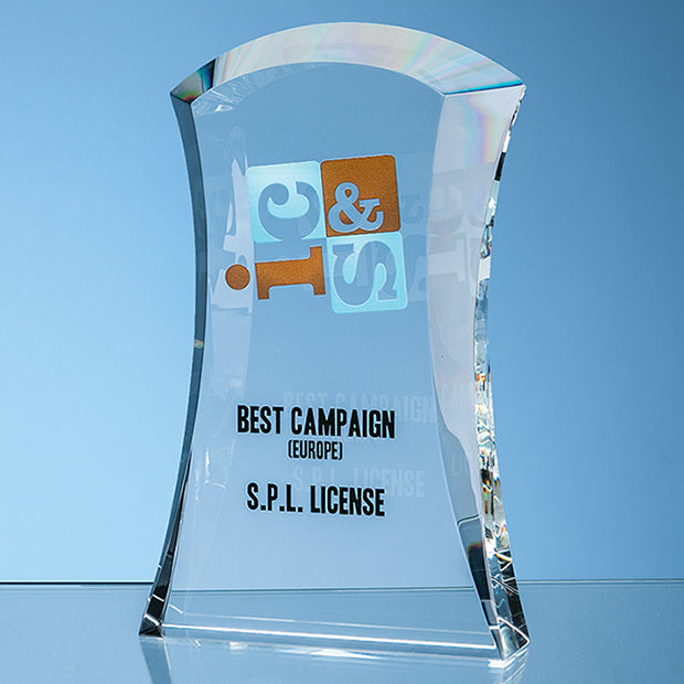 Optical Crystal Caledonian Arch Award - 3 Sizes