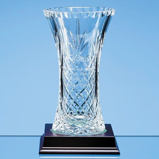 Lead Crystal Panelled Flared Vase