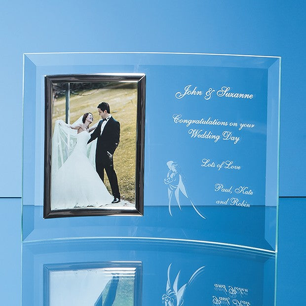 Bevelled Glass Crescent Frame fPortrait Photo