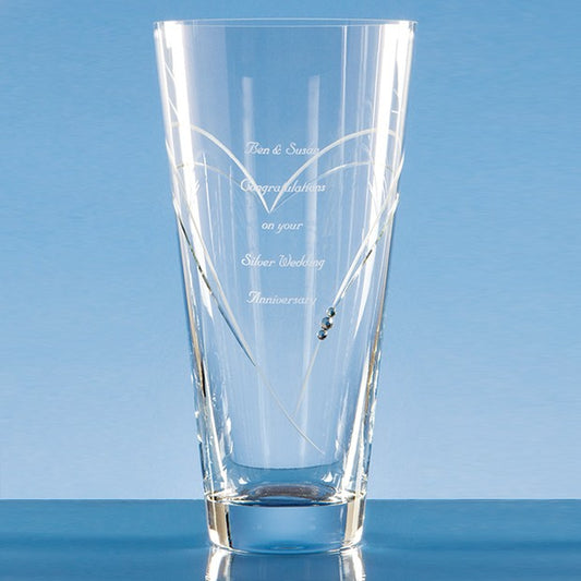 Diamante Conical Vase with Heart Shaped Cutting