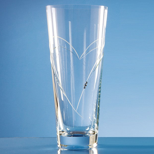 Diamante Conical Vase with Heart Shaped Cutting
