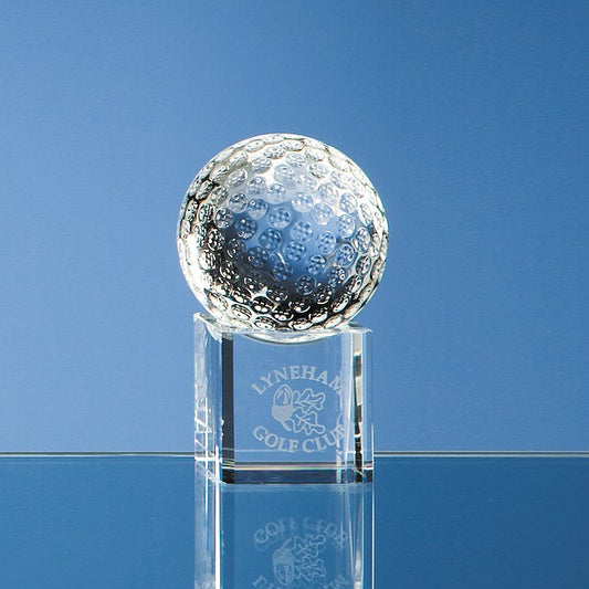 Optical Crystal Golf Ball on Clear Base