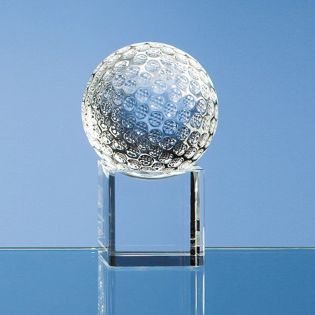Optical Crystal Golf Ball on Clear Base