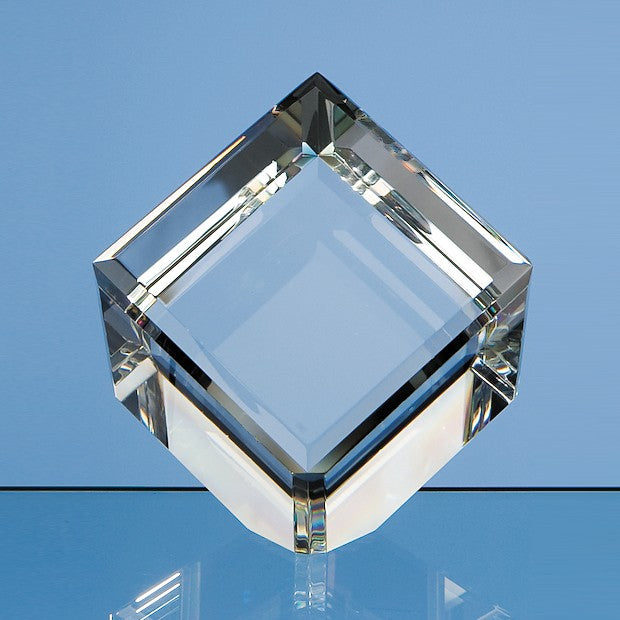 Optical Crystal Bevel Edged Cube