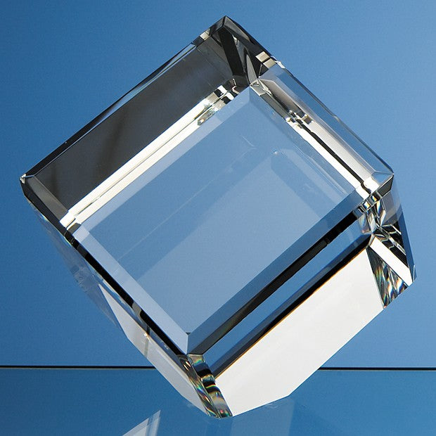 Optical Crystal Bevel Edged Cube