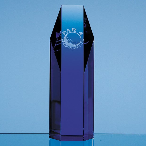 Sapphire Blue Optic Hexagon Award