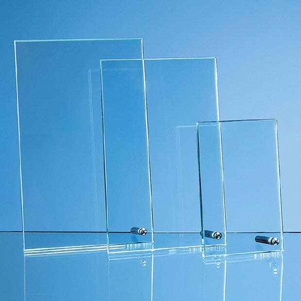 Jade Glass Rectangle with Chrome Pin