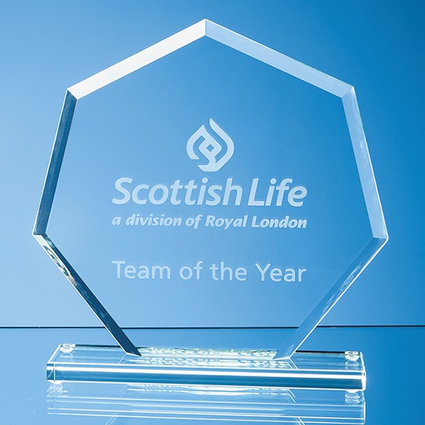 Jade Glass Facet Heptagon Award