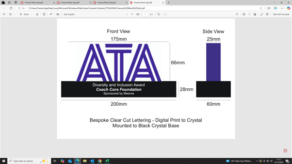 Bespoke Clear Cut Lettering - Digital Print to Crystal Mounted to Black Crystal Base