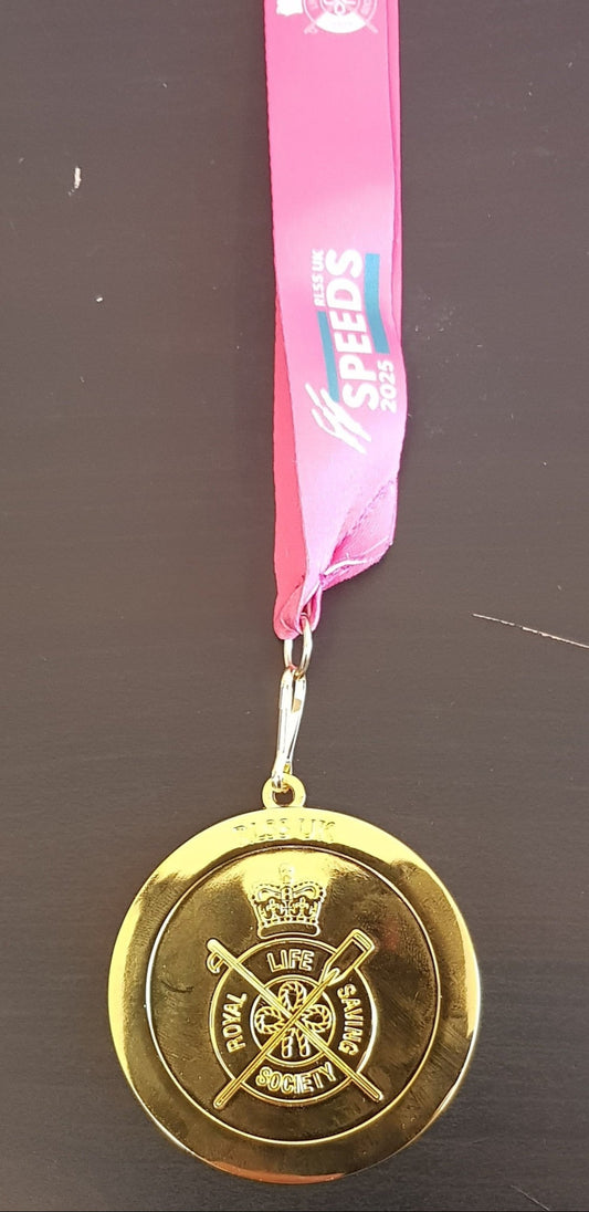 RLSS Gold Medal & Ribbon - Engraved 70MM