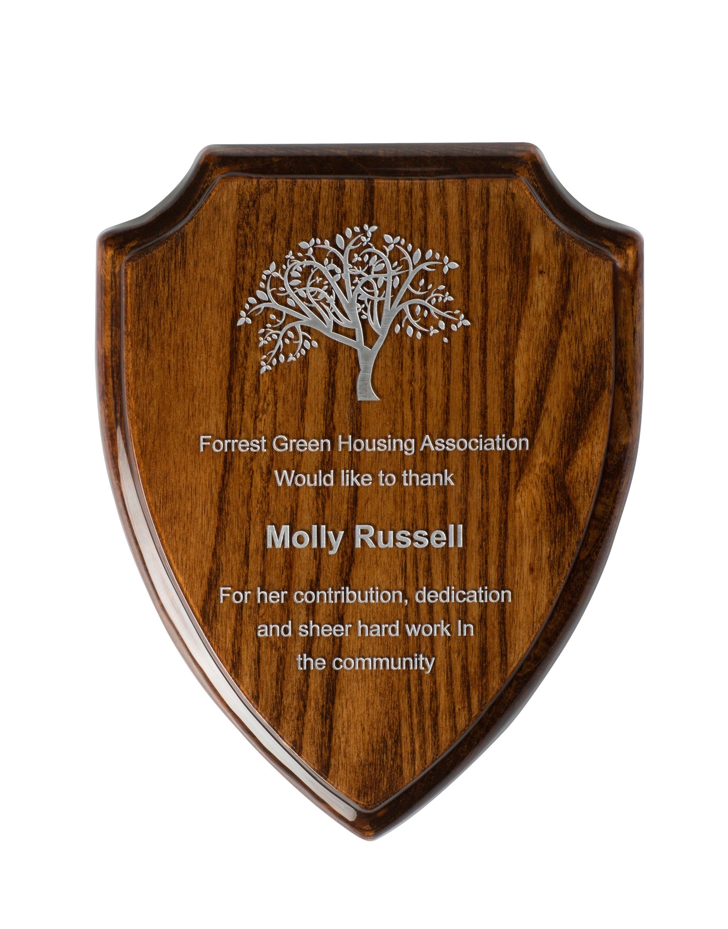 Walnut Finish Shield
