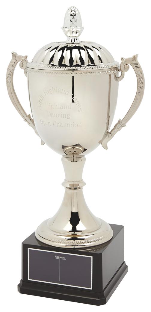 Nickel Plated Trophy Cup With Lid Versatile