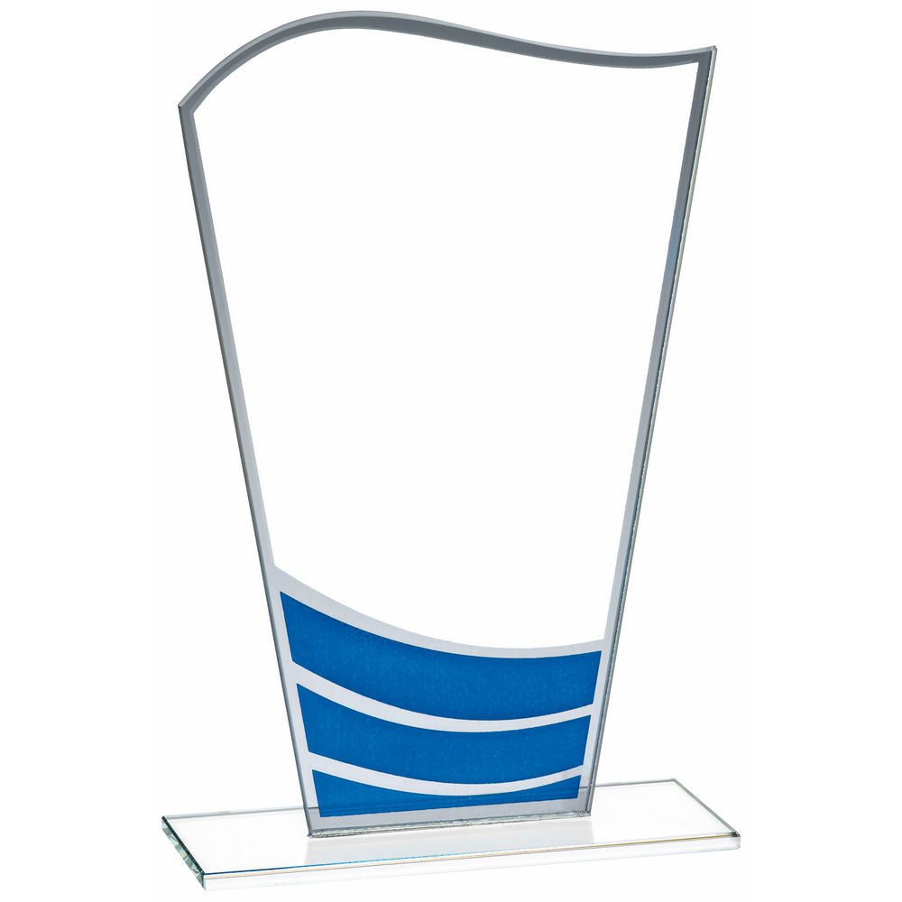 Clear Blue Wave Glass Award - 3 Sizes