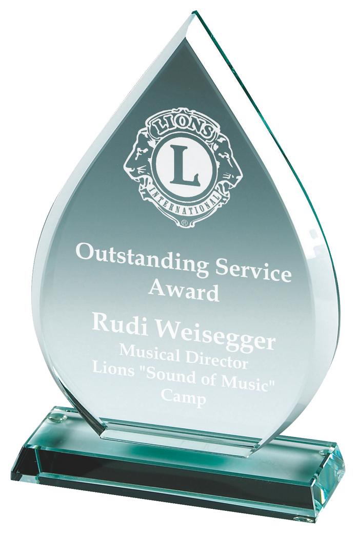 Jade Glass Teardrop Award