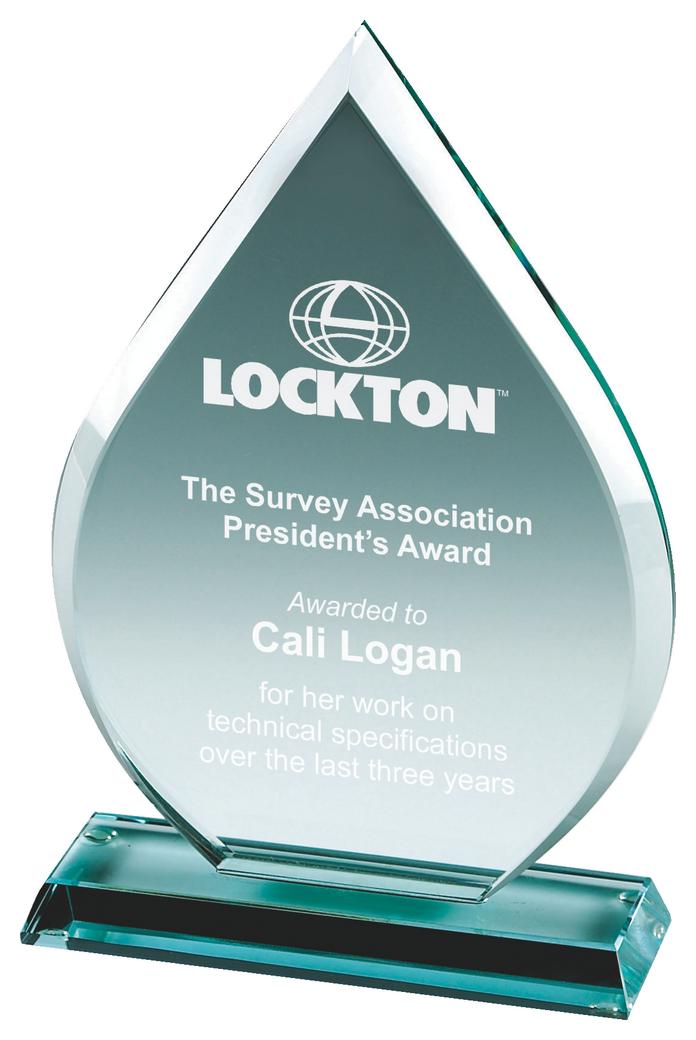 Jade Glass Teardrop Award