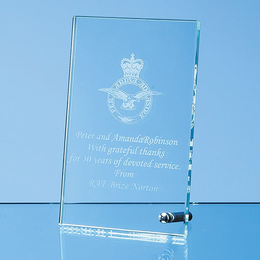 Jade Glass Rectangle with Chrome Pin