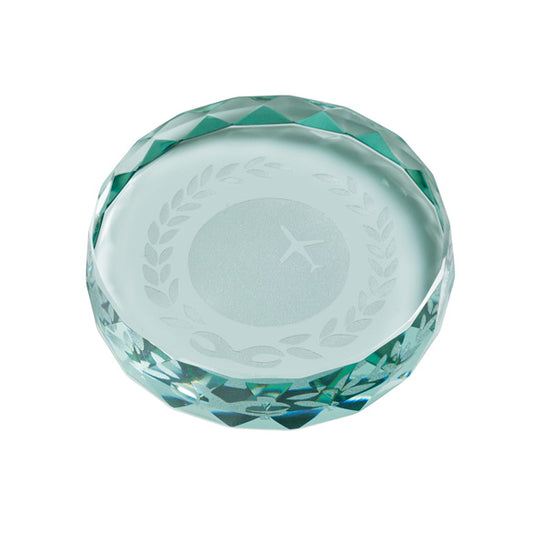 Jade Gaia Glass Paperweight Jade Award