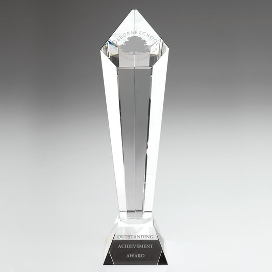 Clear Glass Pentagon Column On Base