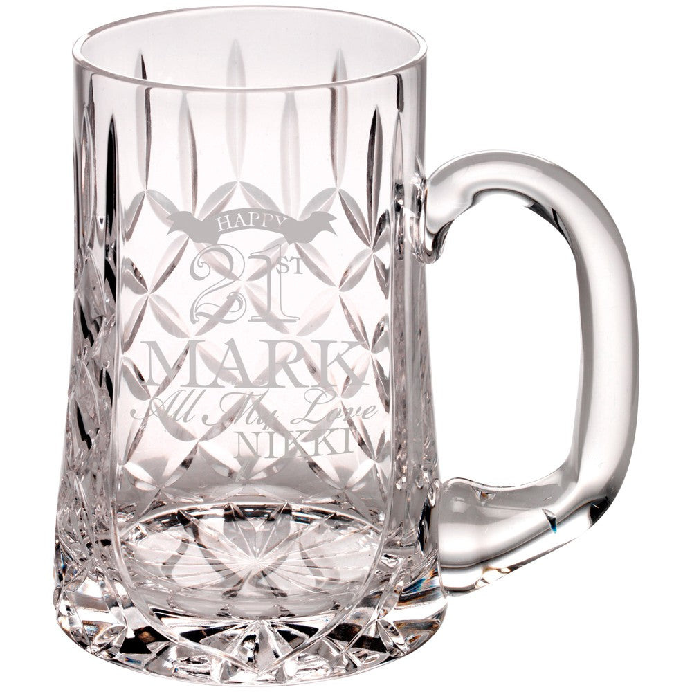 10.5cm 435Ml Glass Tankard - Blank Panel