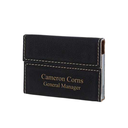 Leatherette Black Name Card Holder