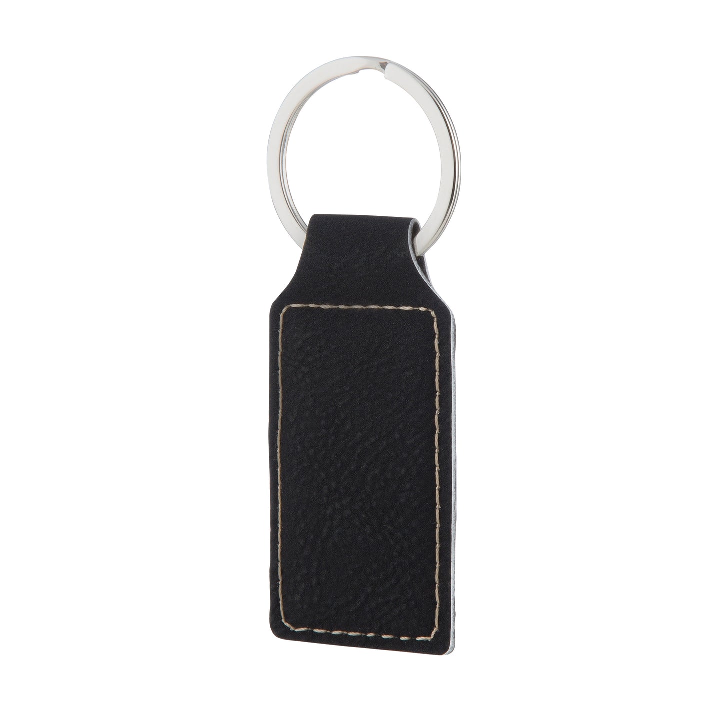 Leatherette Black Key Ring