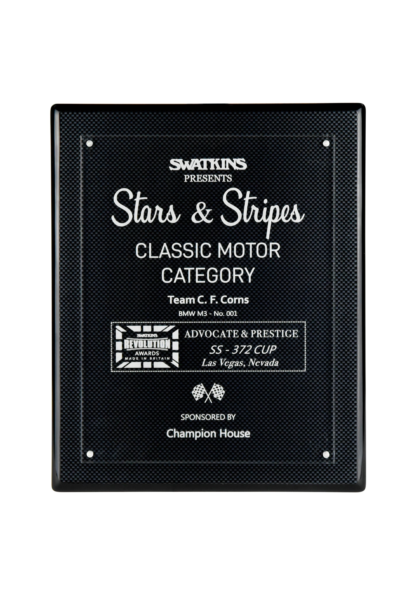 Carbon Fibre Plaque with Acrylic front - 3 Sizes