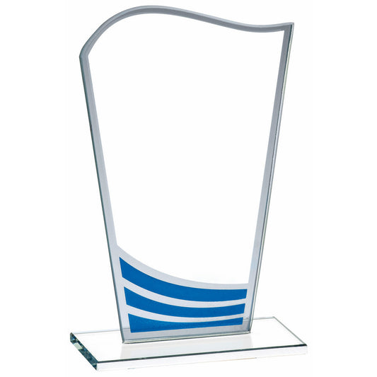 Clear Blue Wave Glass Award - 3 Sizes