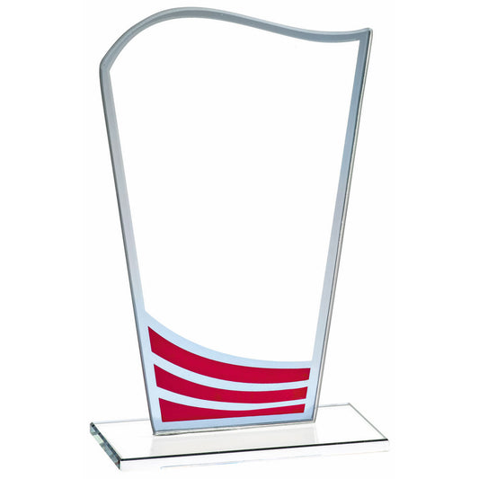 Clear Red Wave Glass Award - 3 Sizes