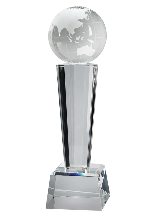 Clear Optical Crystal Globe Award