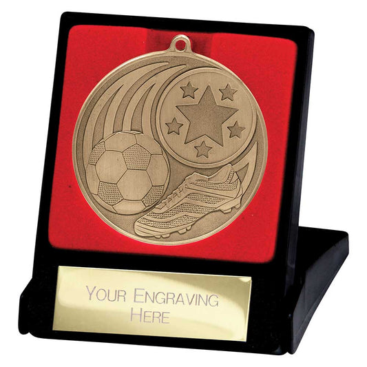 Iconic Football Medal & Box Gold