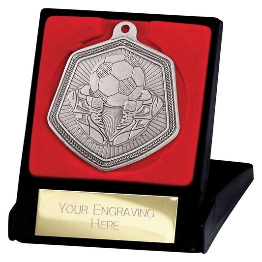 Falcon Football Medal & Box Silver