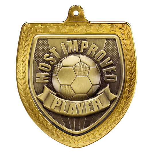 Cobra Football Most Improved Shield Medal Gold