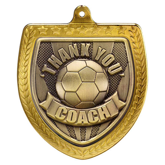 Cobra Football Thank you Coach Shield Medal Gold